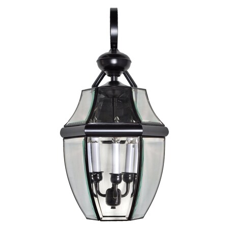 Maxim Three Light Burnished Clear Glass Wall Lantern 4192CLBU
